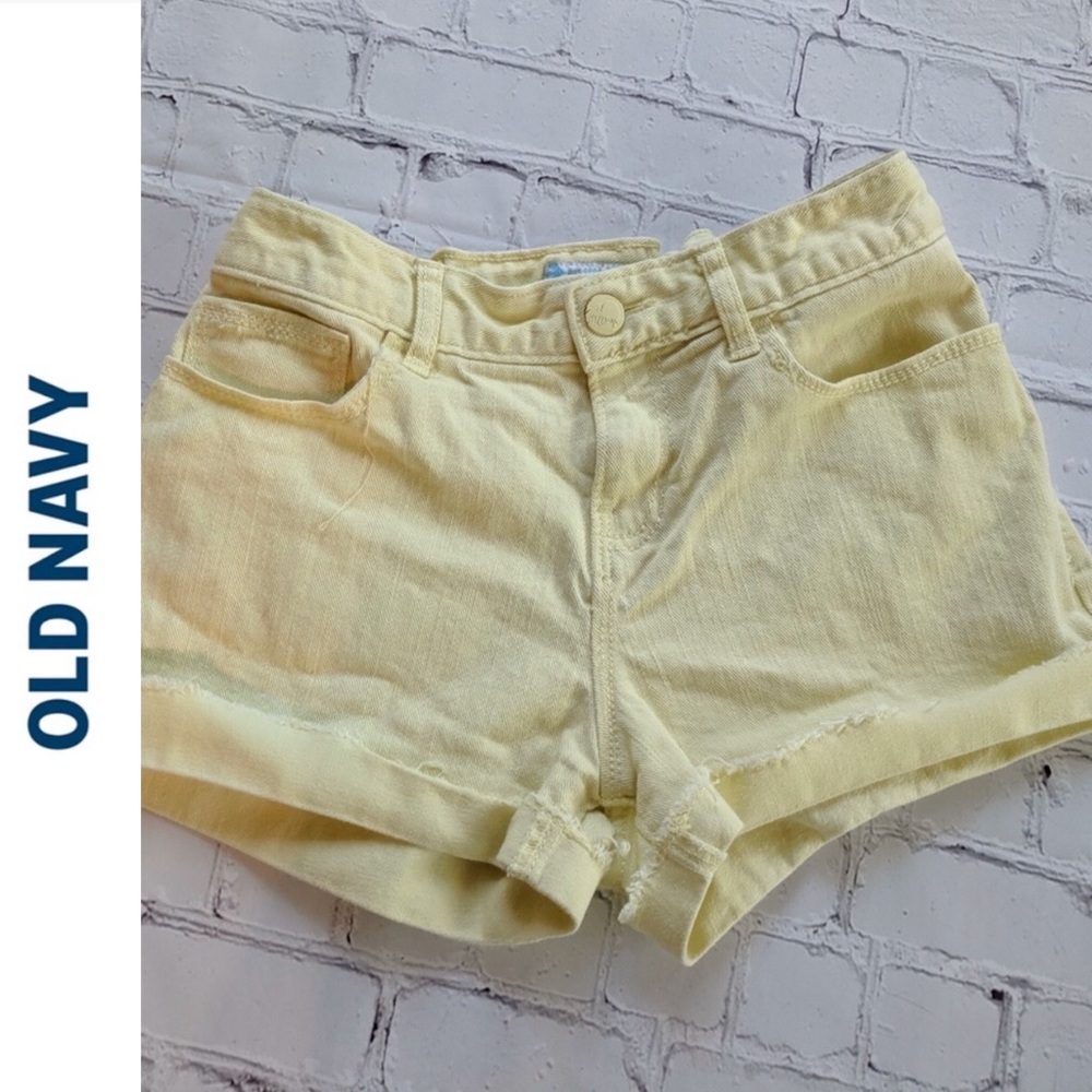 EUC Old Navy Yellow Adjustable Waist Shorts, Sz 14